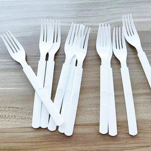 White Reusable Plastic Fork 20pk - Party Affair
