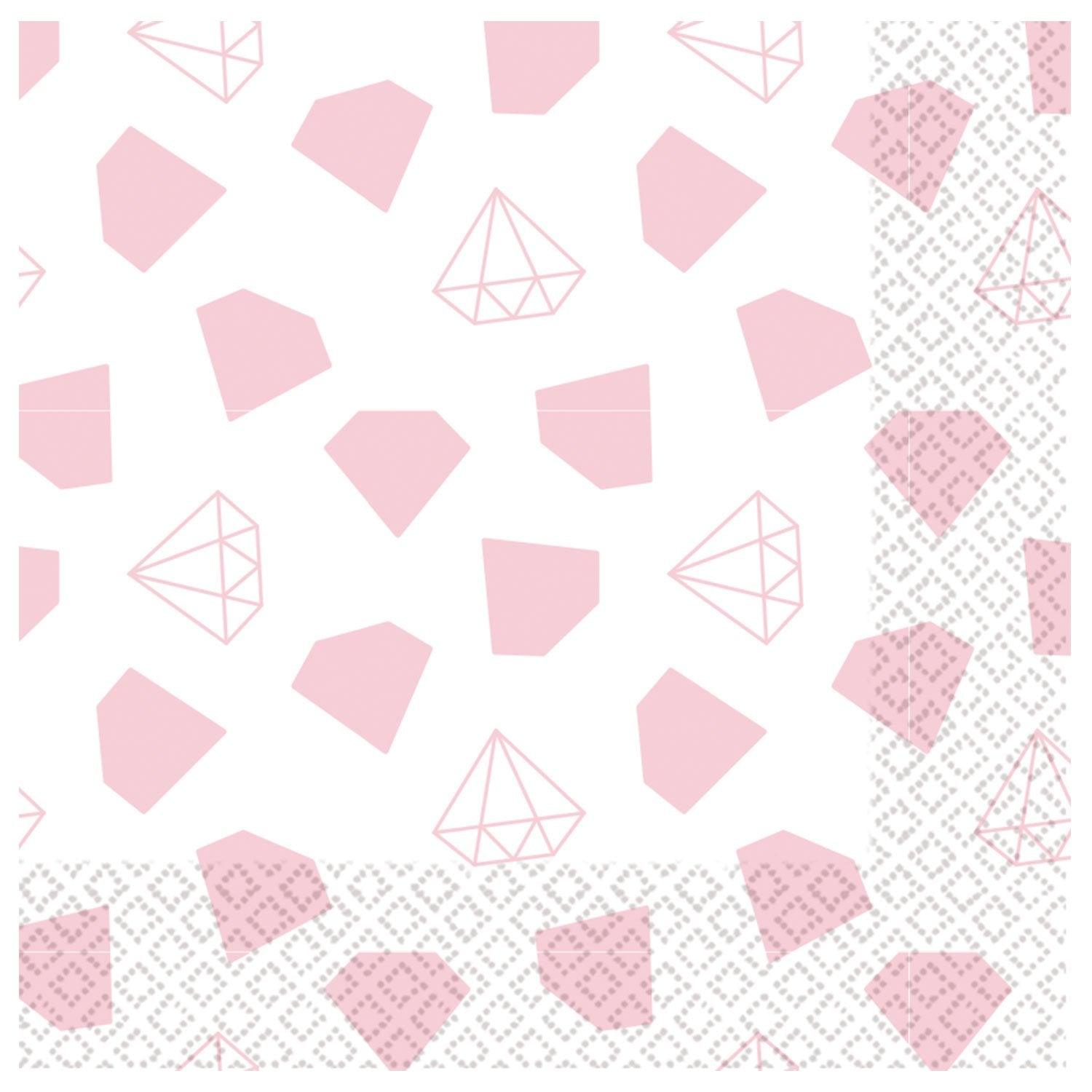 Pink Diamond Paper Lunch Napkins - Party Affair