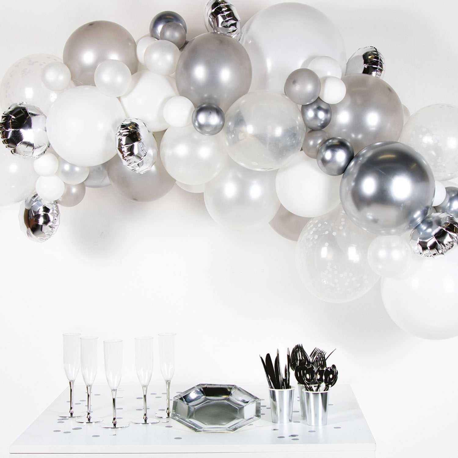 Silver DIY Balloon Garland Kit 