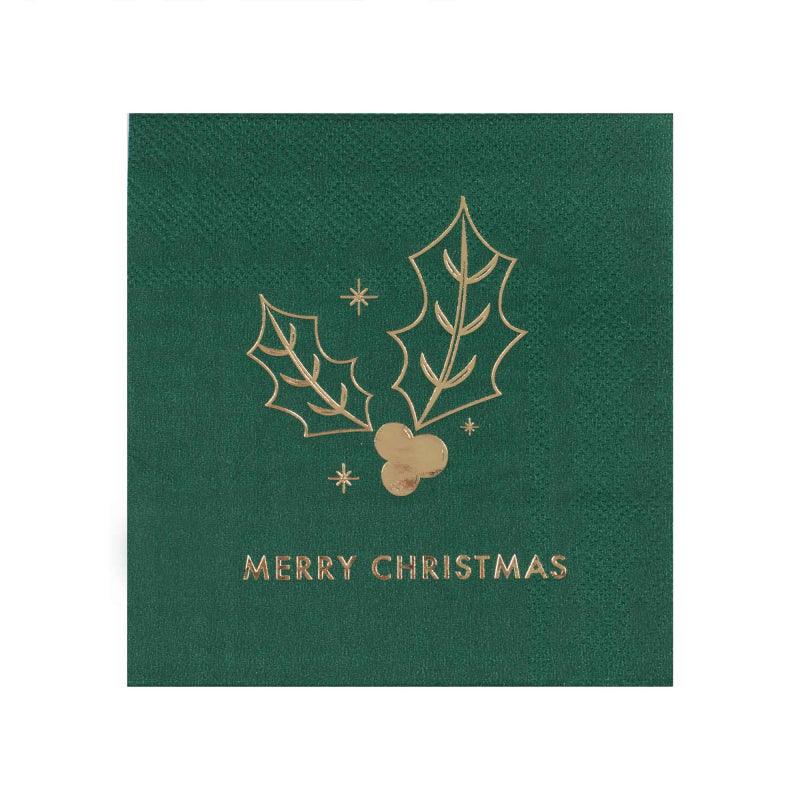 Gold Foiled Merry Christmas Cocktail Napkins - Party Affair