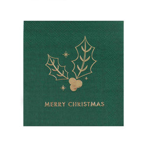 Gold Foiled Merry Christmas Cocktail Napkins