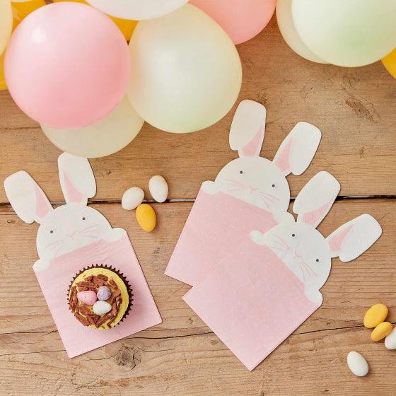 Eggciting Easter Peeking Bunny Paper Napkins - Party Affair
