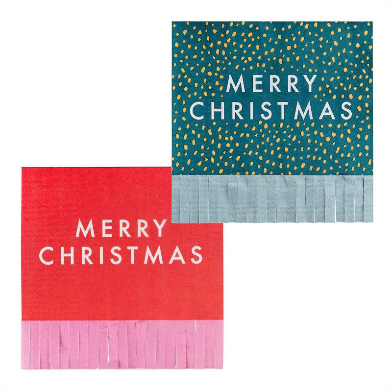 Merry & Bright Merry Christmas Paper Party Napkins - Party Affair