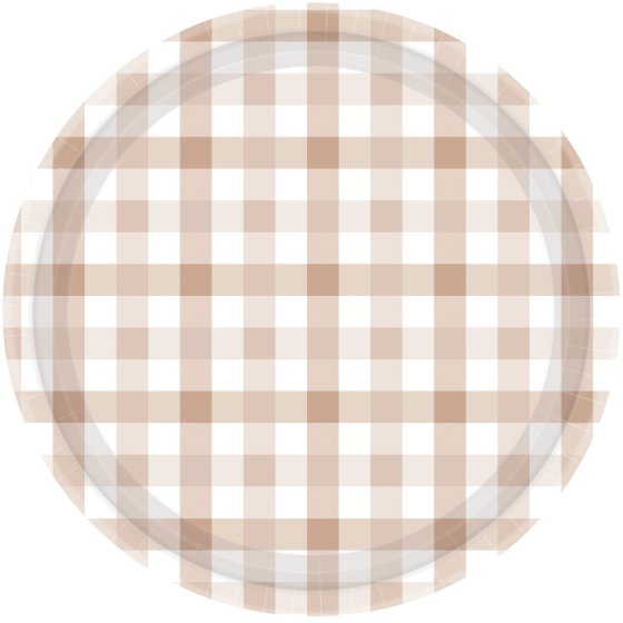 White Sand Gingham Dinner Plates