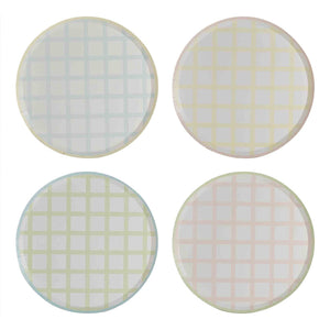Multicoloured Gingham Paper Plates