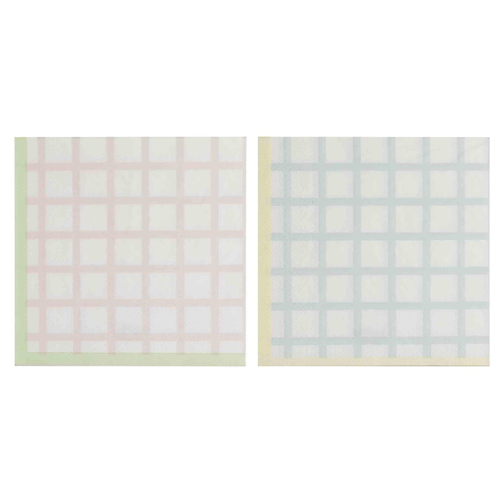 Multicoloured Gingham Paper Lunch Napkins - Party Affair