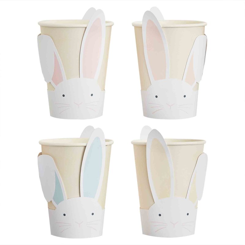 Eggciting Easter Bunny Pastel Paper Cups