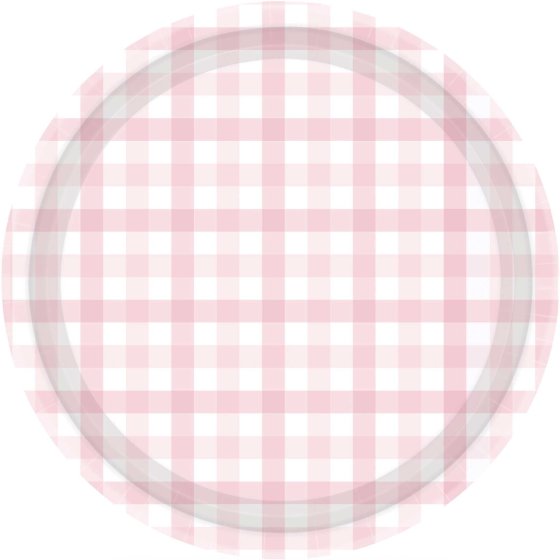 Pastel Pink Gingham Dinner Plates - Party Affair