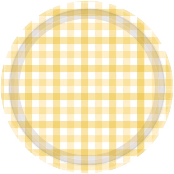 Pastel Yellow Gingham Dinner Plates - Party Affair