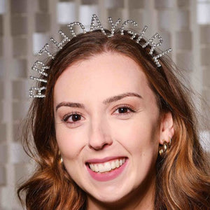 Silver Metal Rhinestone Birthday Girl Headband