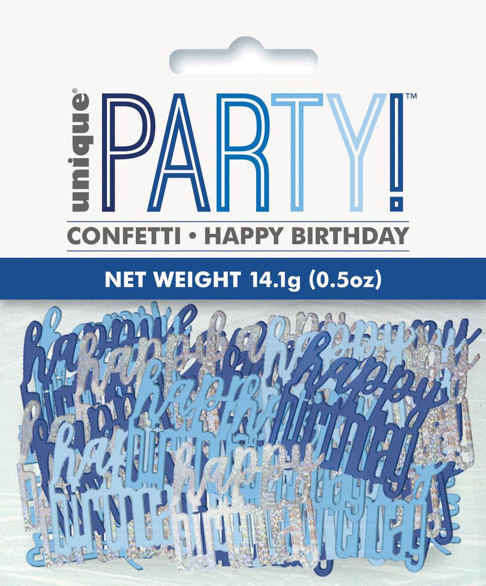 Blue & Silver Happy Birthday Confetti Scatter - Party Affair