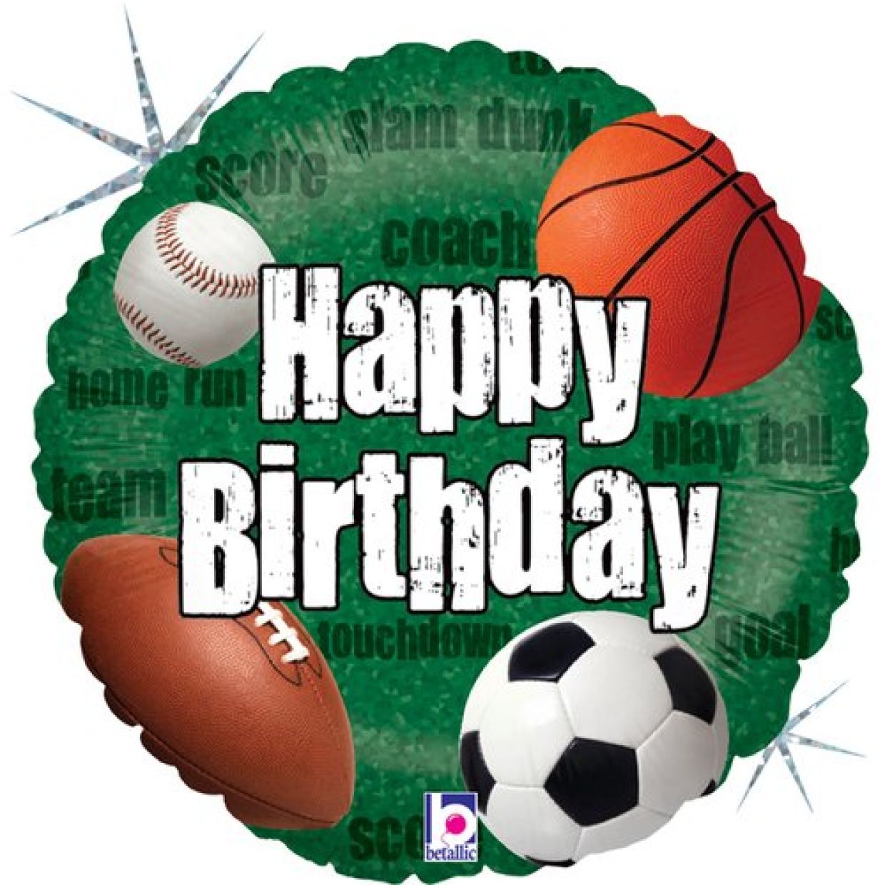 Sports Balls Birthday Foil Balloon
