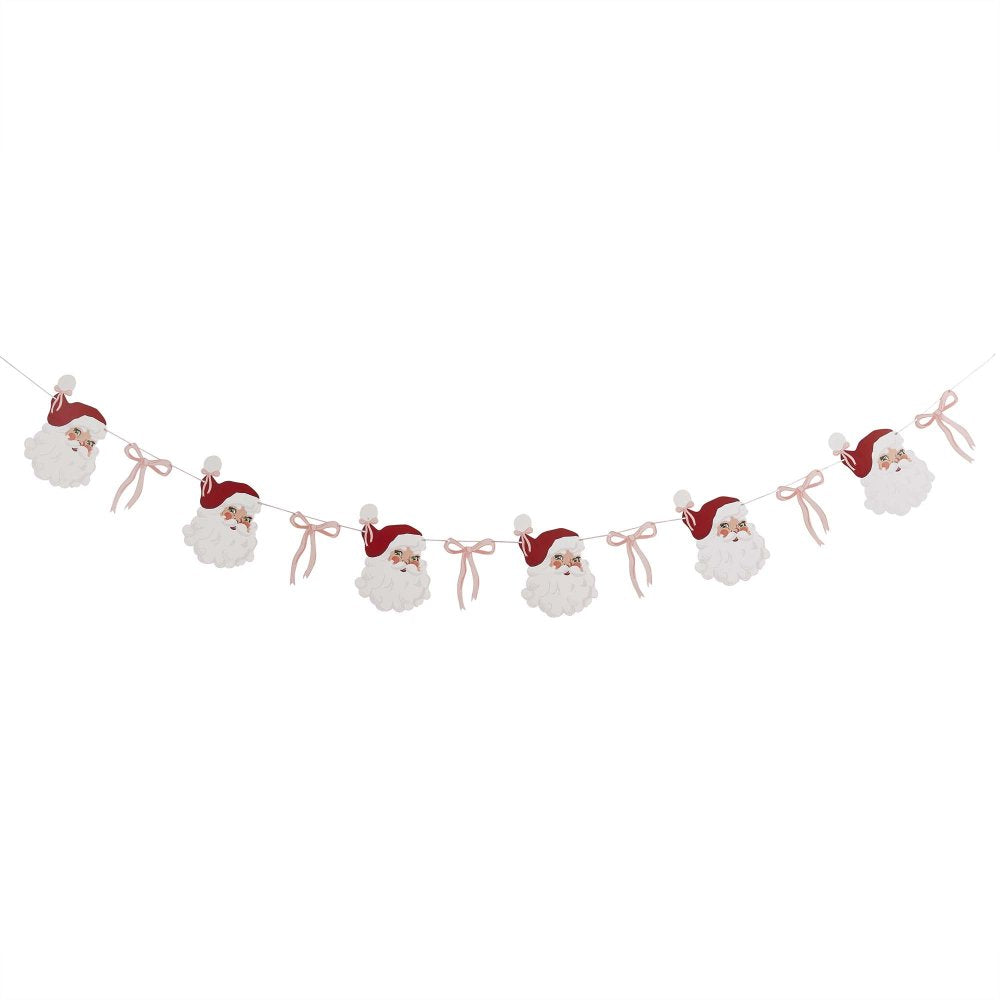 Santa Baby 2m Christmas Bow Garland Decoration