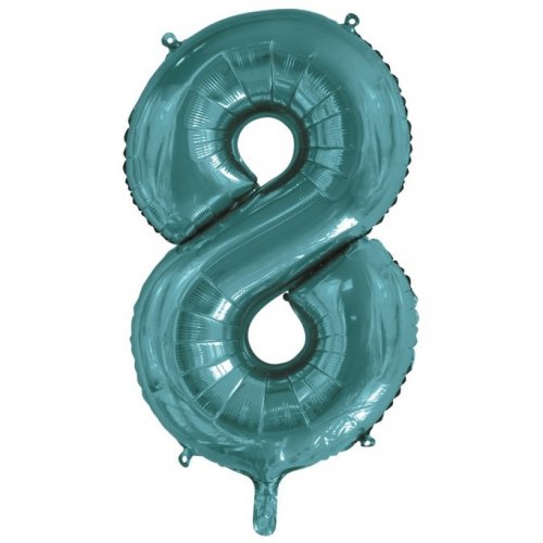 Teal Number 8 86cm Foil Balloon - Party Affair