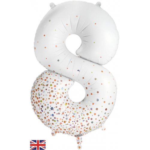 Sparkling Fizz Rose Gold Number 8 86cm Foil Balloon - Party Affair