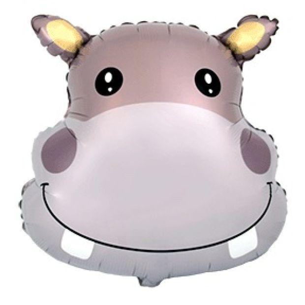 Hippo Head Foil Balloon Shape - Party Affair