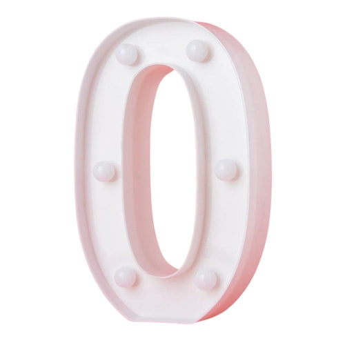LED Light Up Number 0 White 22cm - Party Affair