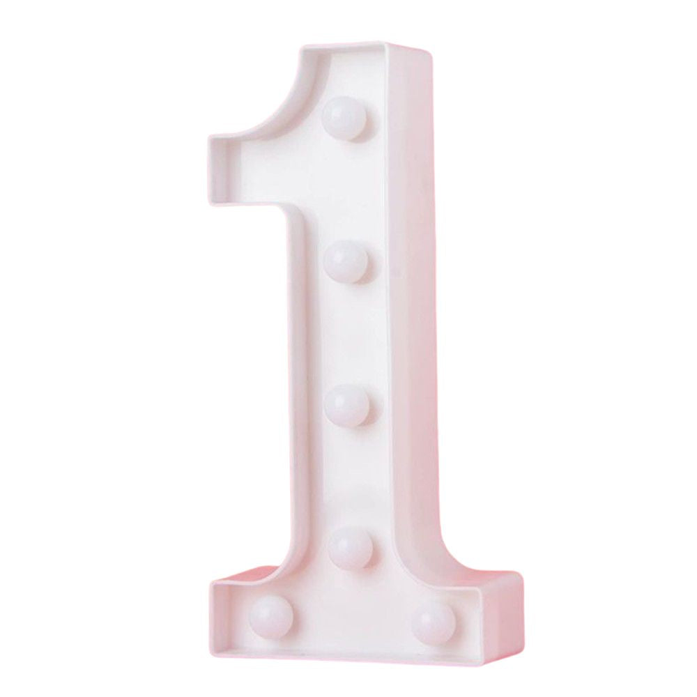 LED Light Up Number 1 White 22cm - Party Affair