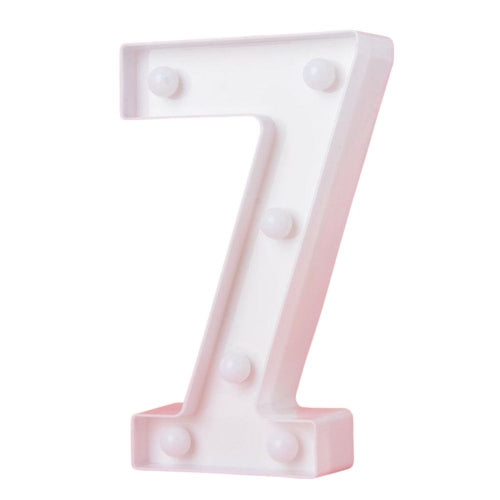 LED Light Up Number 7 White 22cm - Party Affair