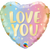 Love You Hearts Pastel Ombre Foil Balloon