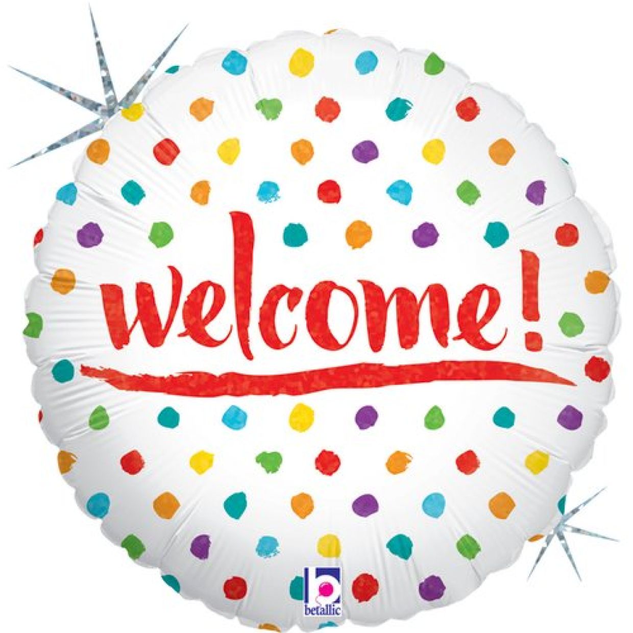 Betallic Holographic Foil 45cm (18") Welcome Dots - Party Affair