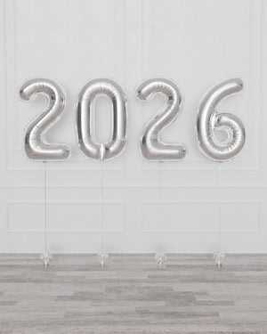2026 Helium Foil Number Numbers Set - New Years