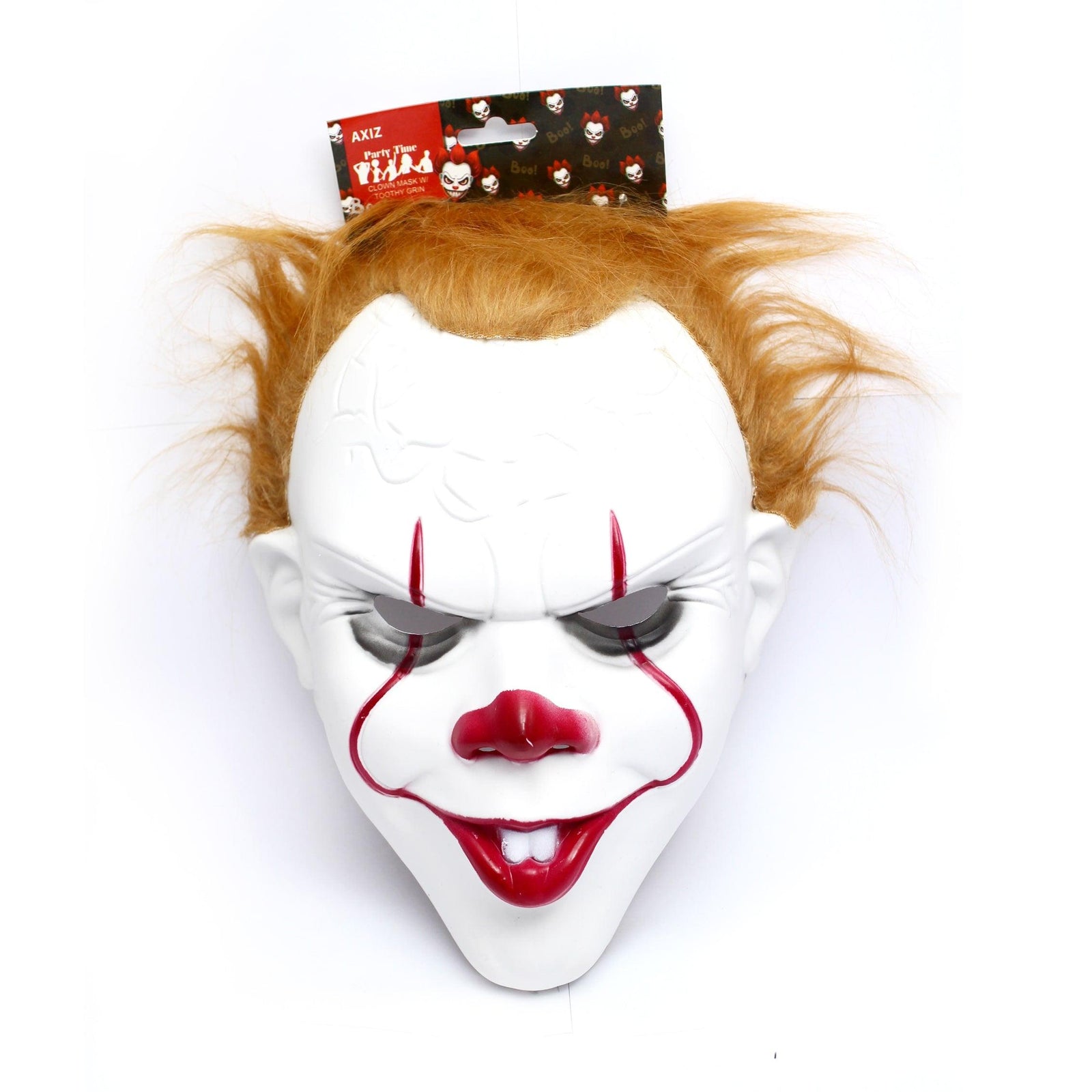 CLOWN MASK W/ TOOTHY GRIN W/HEADER CARD - Party Affair