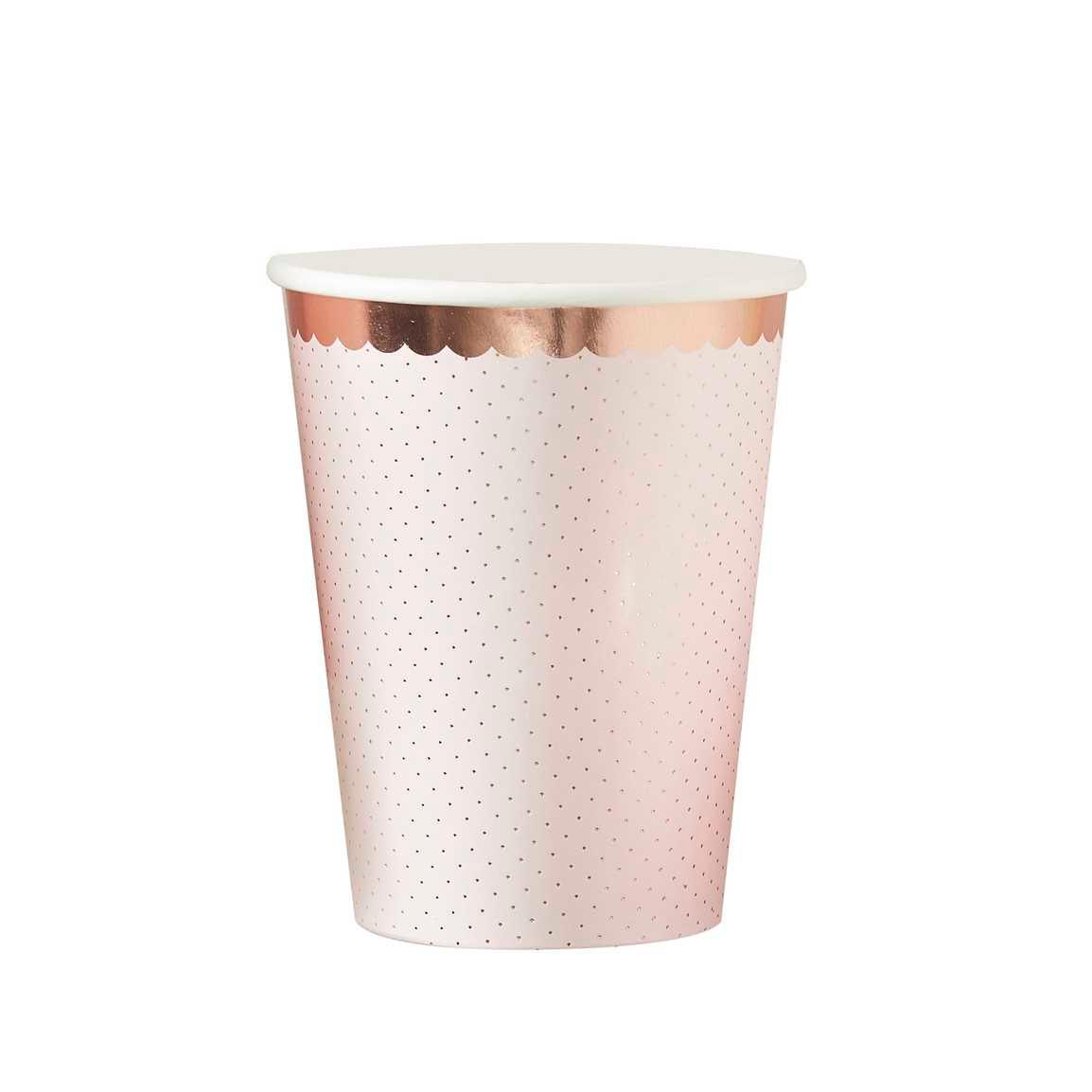 Rose Gold Foil Polka Dot Paper Cups - Party Affair