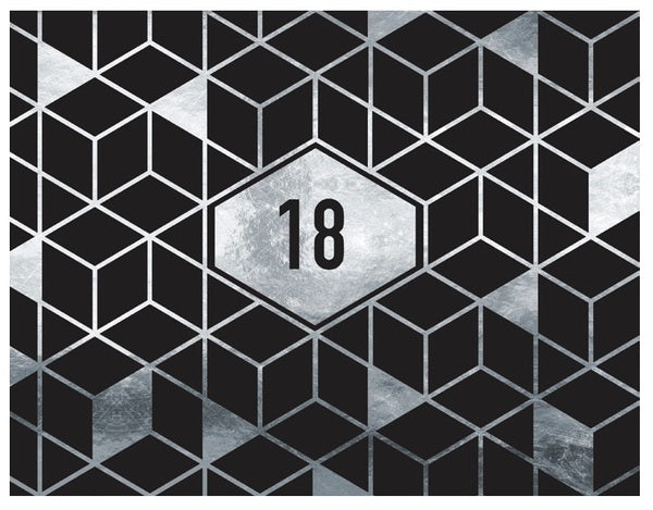 18th Birthday Black & Silver Keepsake Guest Book