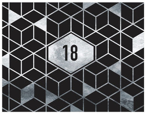 18th Birthday Black & Silver Keepsake Guest Book