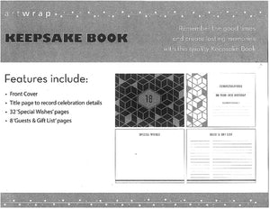 18th Birthday Black & Silver Keepsake Guest Book