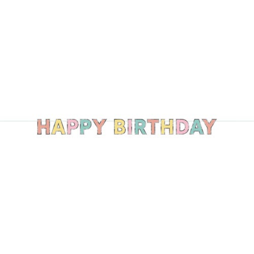 Pastel Happy Birthday Bunting Banner 2.5m