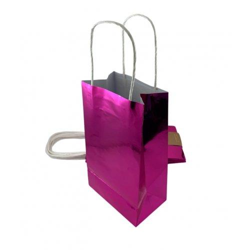 Eco-Friendly Metallic-Pink Paper Party Bags - Party Affair