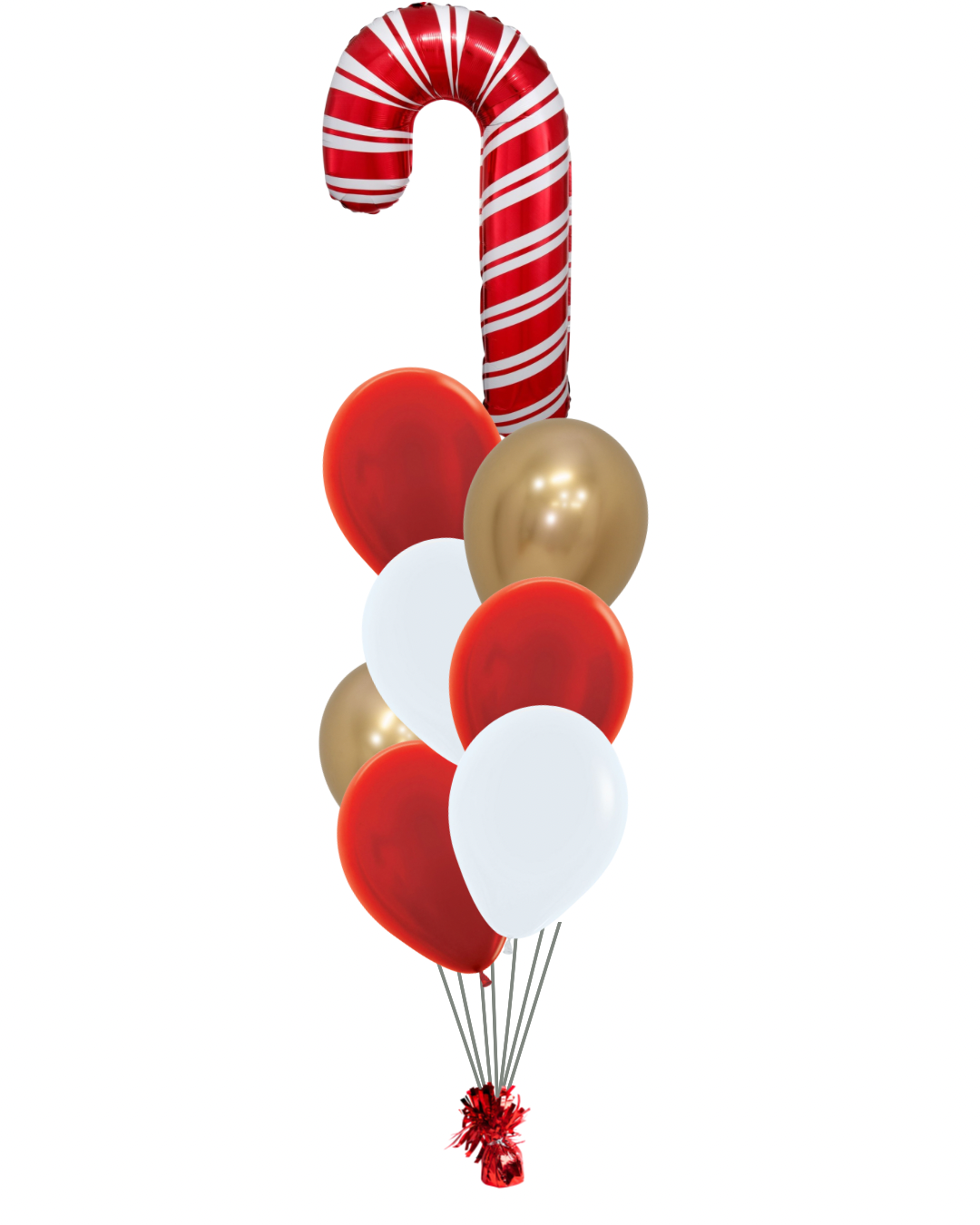 Red Candy Cane Helium Balloon Bouquet