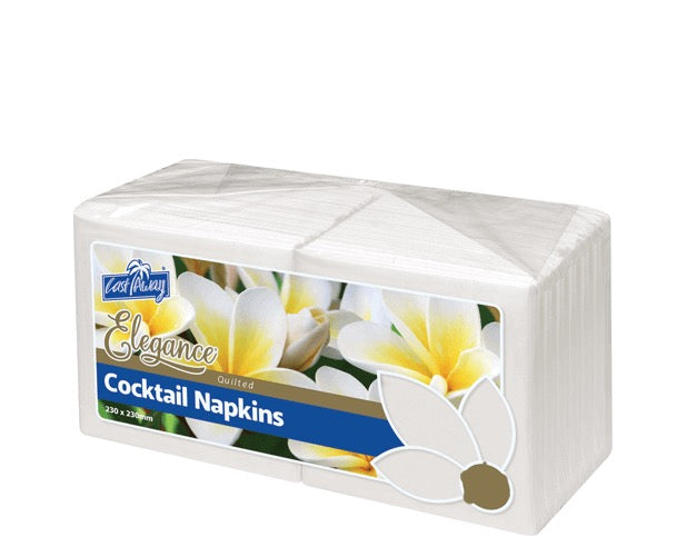 White Cocktail Napkins - 100