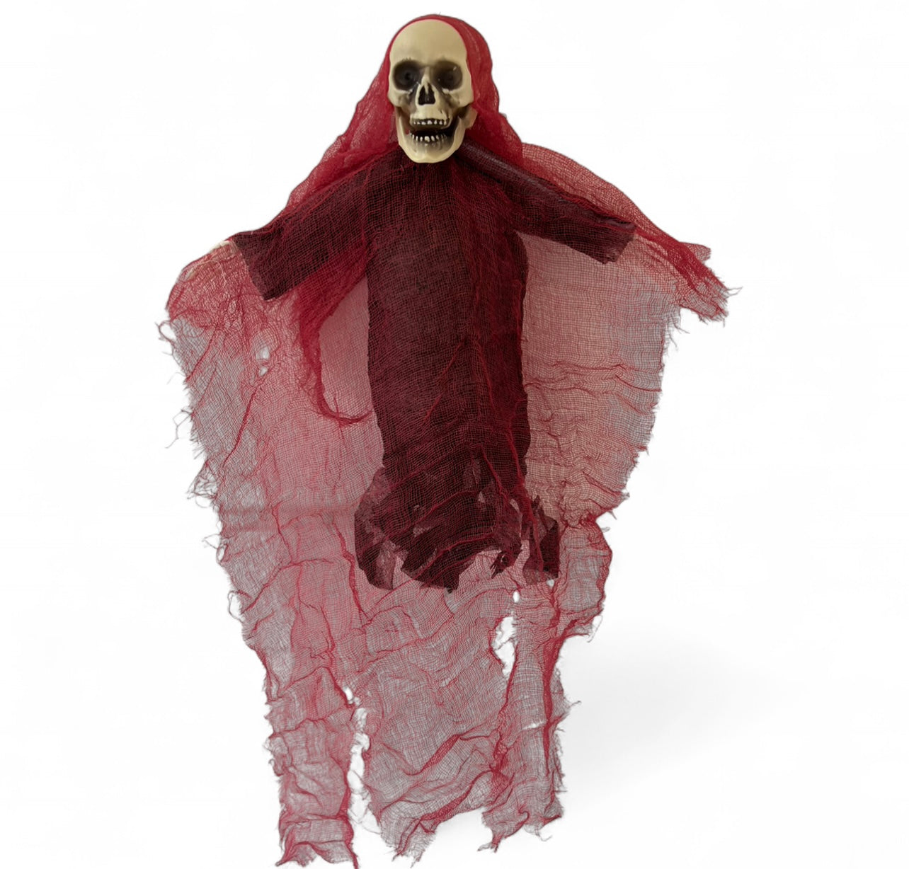 Hanging Skeleton With Red Gauze