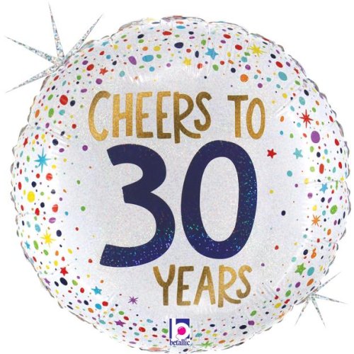 Confetti Cheers To 30 Years Foil Balloon