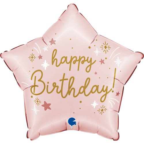 Pink Birthday Star Foil Balloon - Party Affair