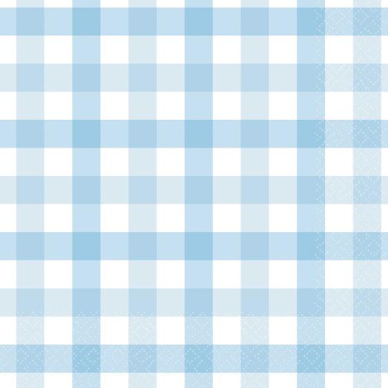 Gingham Lunch Napkin Pastel Blue - Party Affair