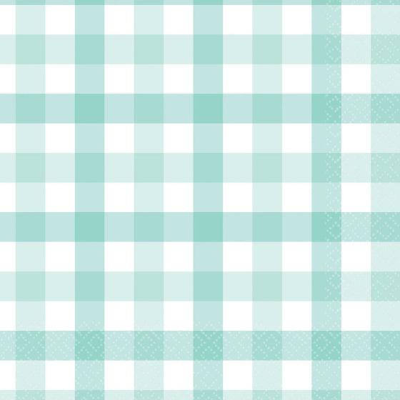 Gingham Lunch Napkin Pastel Mint - Party Affair