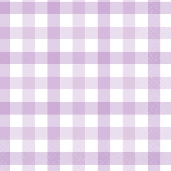 Gingham Lunch Napkin Pastel Purple