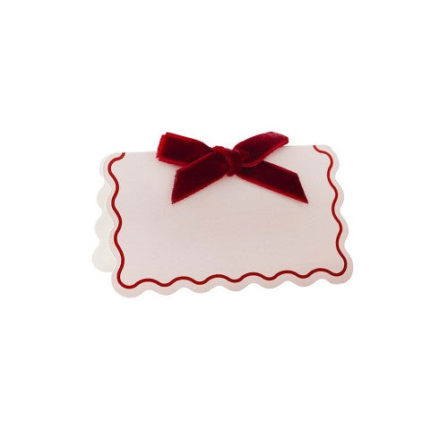 Santa Baby Velvet Bow Place Cards