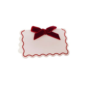 Santa Baby Velvet Bow Place Cards