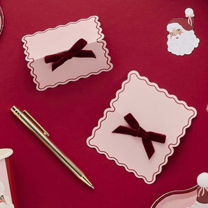 Santa Baby Velvet Bow Place Cards