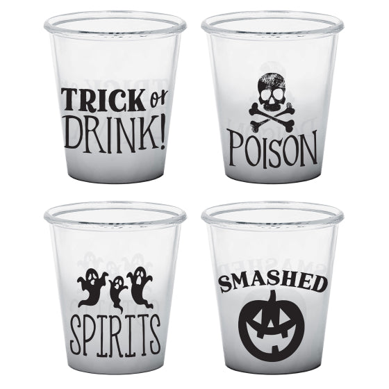 Halloween Black and White Plastic Shot Glasses