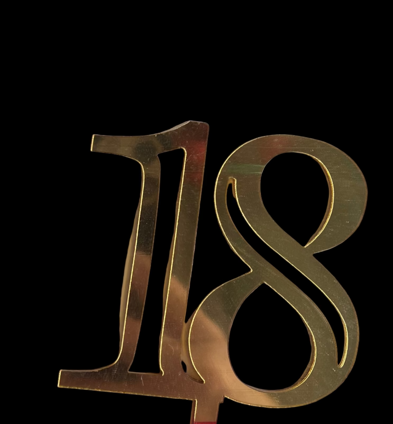 18 Gold Mirrored Acrylic Cake Topper