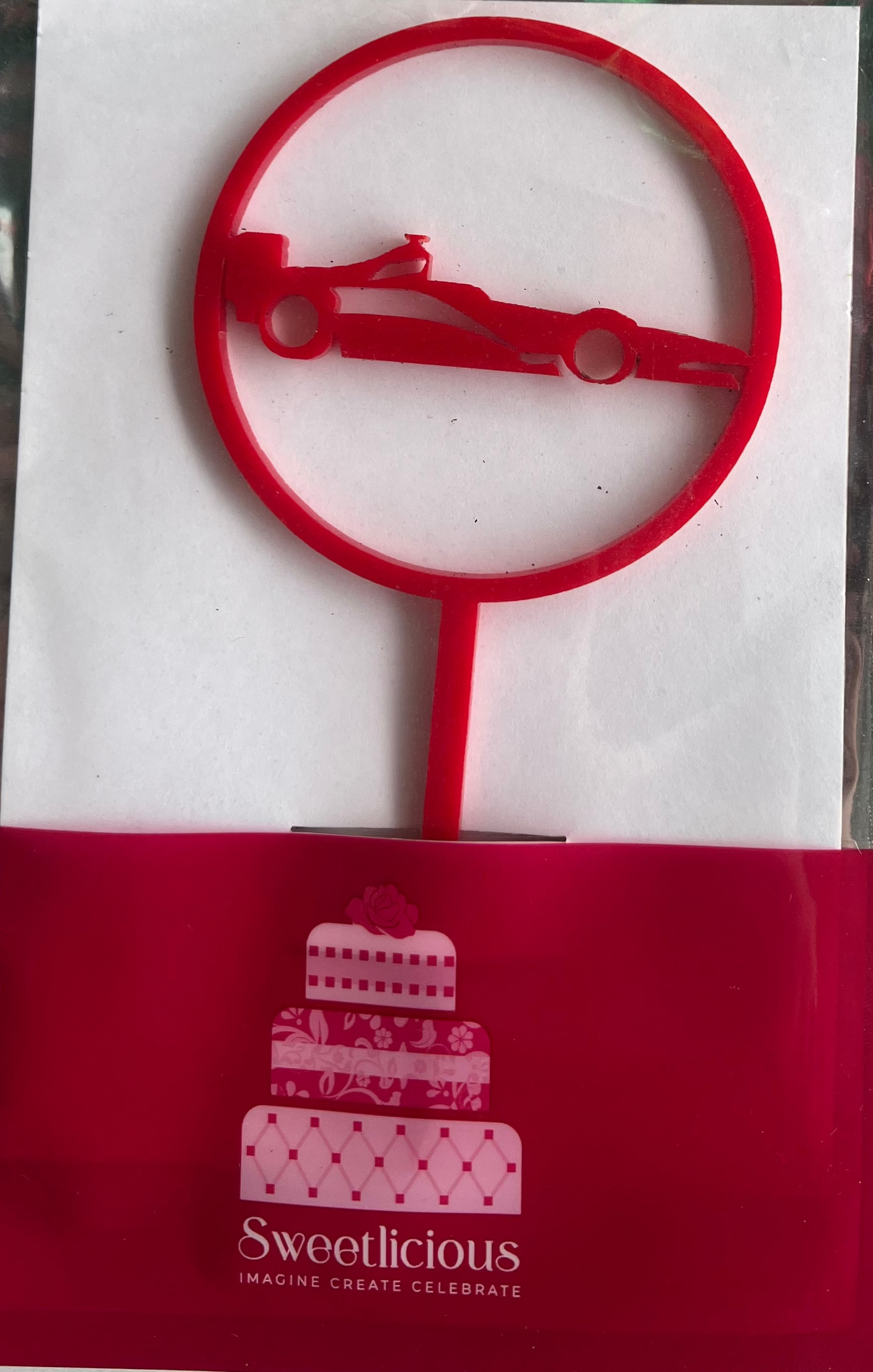 Race Car Acrylic Cake Topper