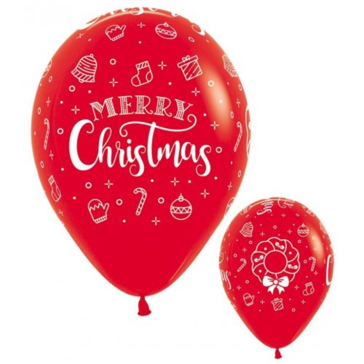 Merry Christmas Red Printed Latex Balloon Inflated With Helium