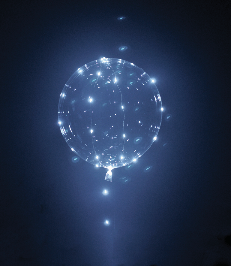 LED Light Up Balloon PVC Bright White Ea