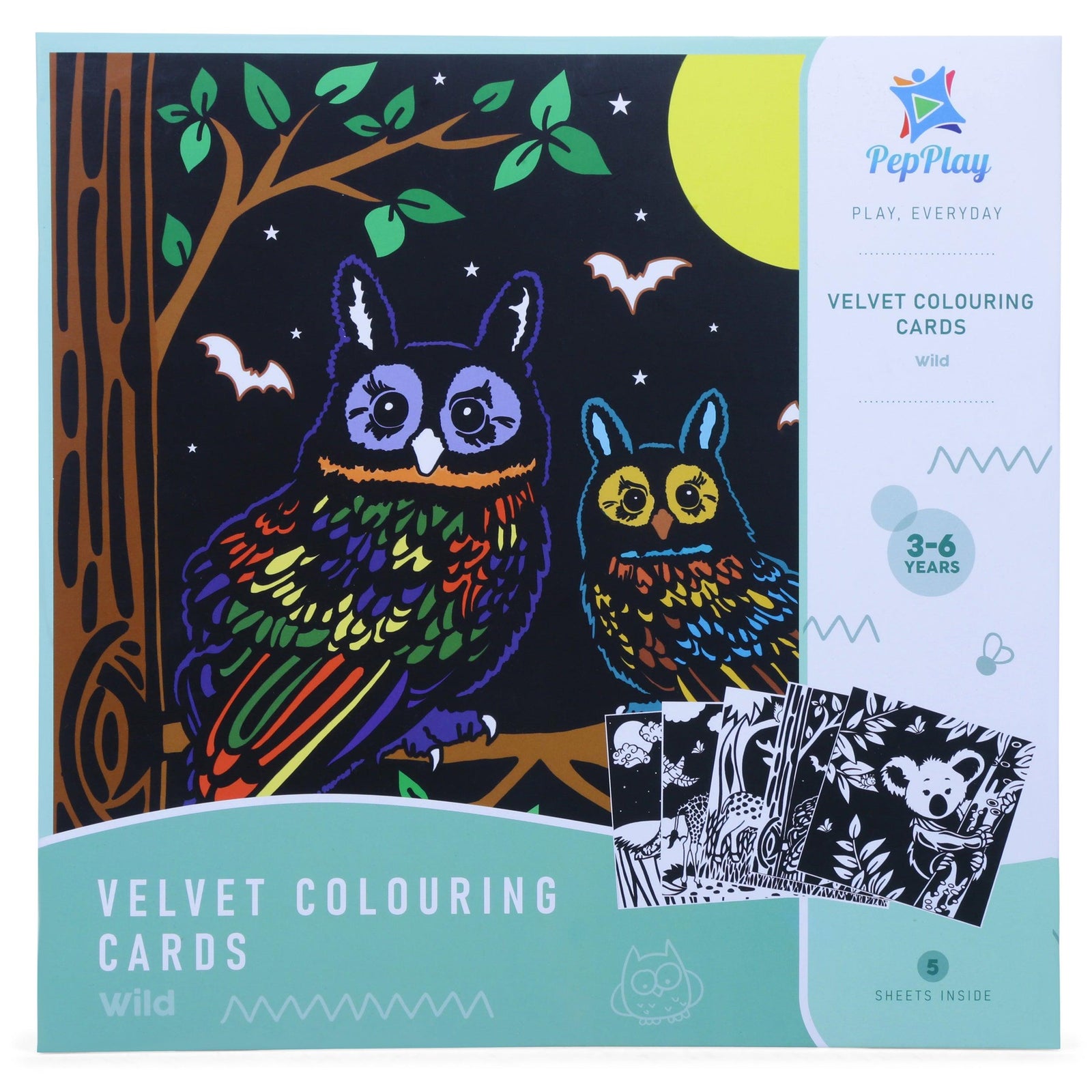 Velvet Colouring Cards- Wild - Party Affair